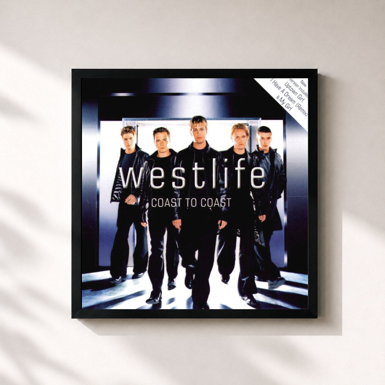 #noir Tableau carré de l'album Coast To Coast (Expanded Edition) de Westlife, cadre noir 32x32 cm