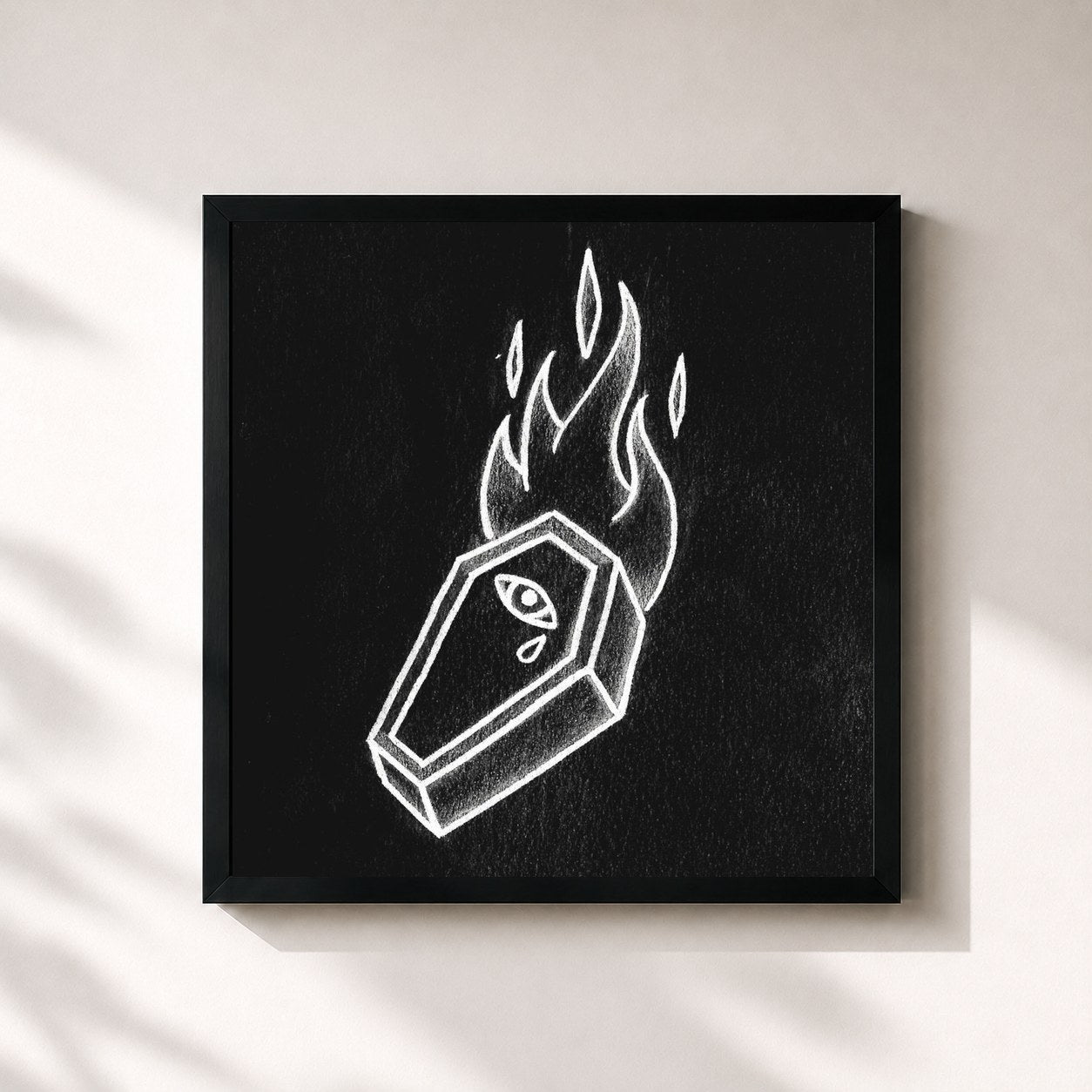 #noir Tableau carré de l'album Diamond Destroyer of Death de Roar, cadre noir 32x32 cm