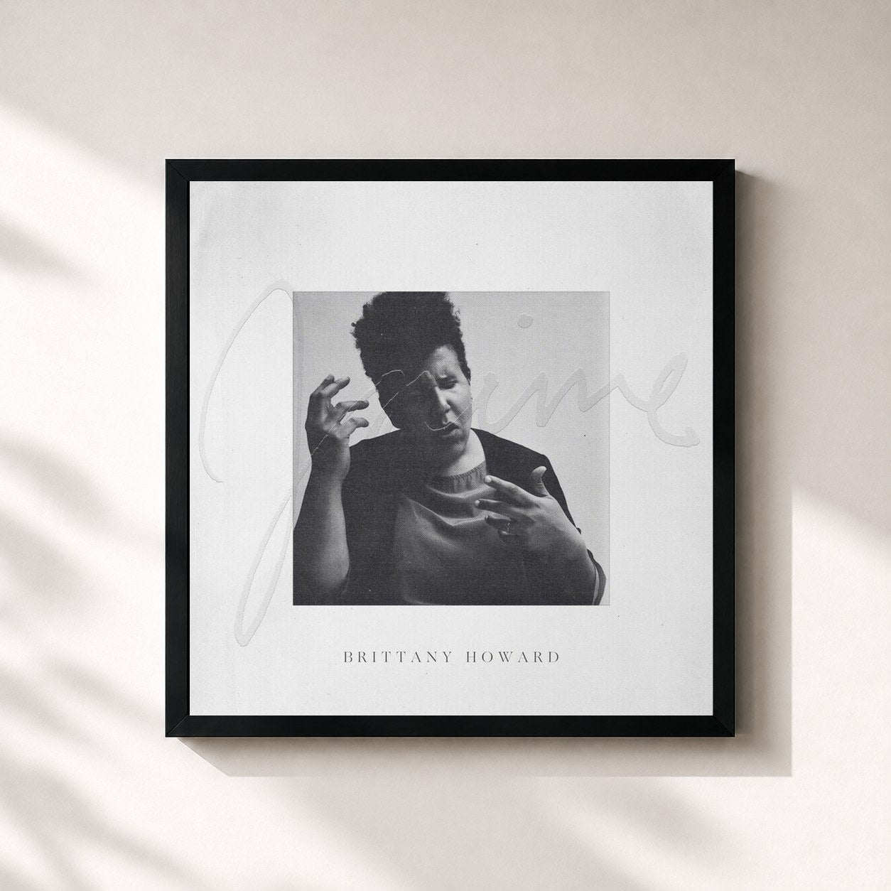 #noir Tableau carré de l'album Jaime de Brittany Howard, cadre noir 32x32 cm