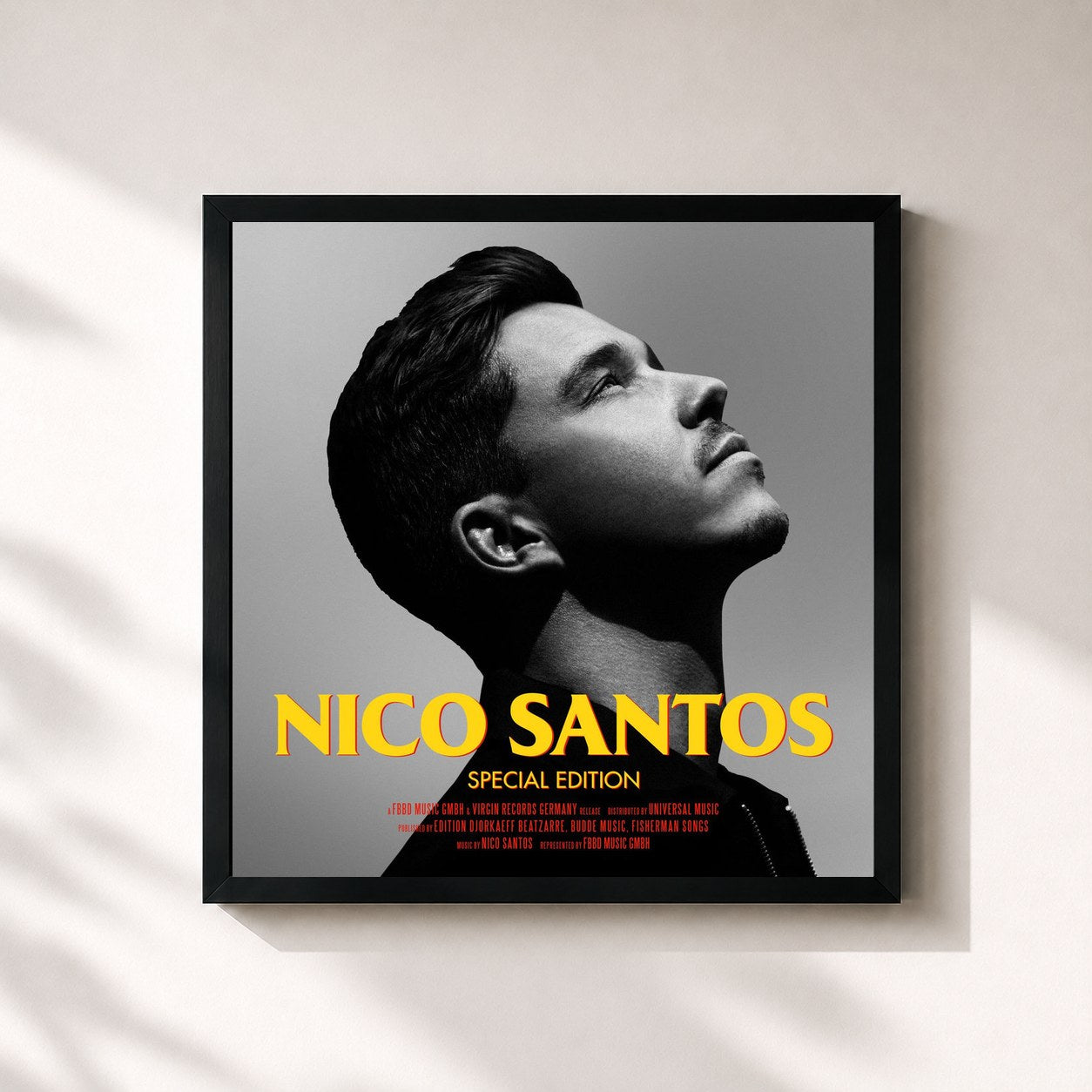 #noir Tableau carré de l'album Nico Santos (Special Edition) de Nico Santos, cadre noir 32x32 cm