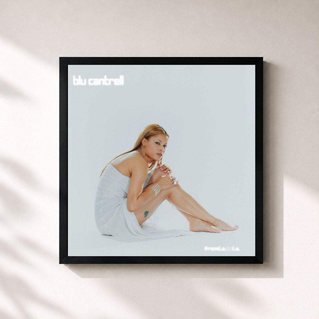 #noir Tableau carré de l'album From L.A. to L.O. (Deluxe) de Blu Cantrell, cadre noir 32x32 cm