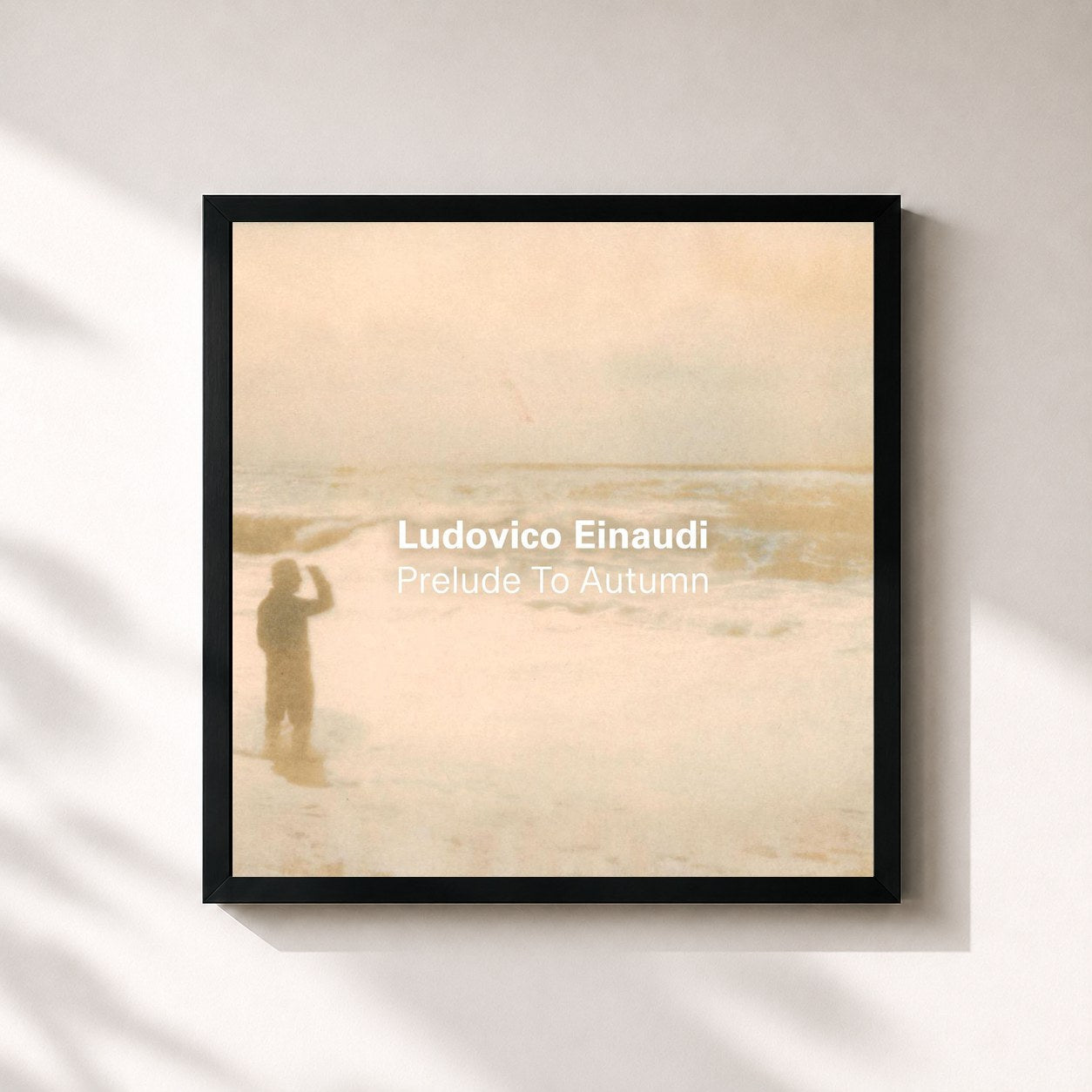 #noir Tableau carré de l'album Prelude to Autumn de Ludovico Einaudi, cadre noir 32x32 cm