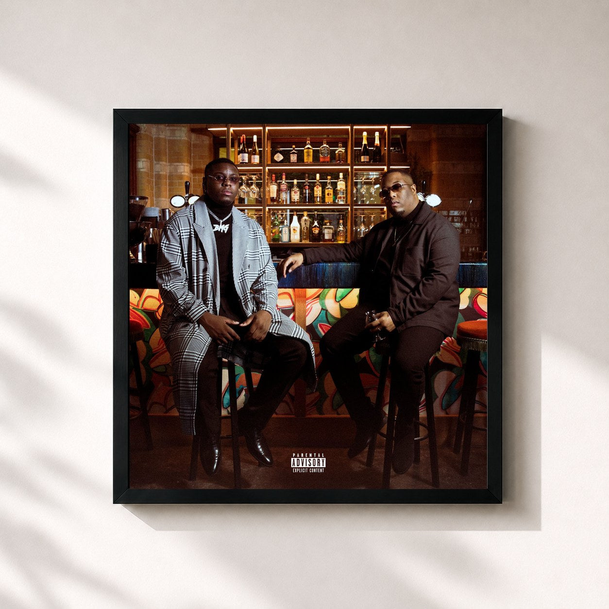 #noir Tableau carré de l'album Perfecte Timing de Architrackz, cadre noir 32x32 cm