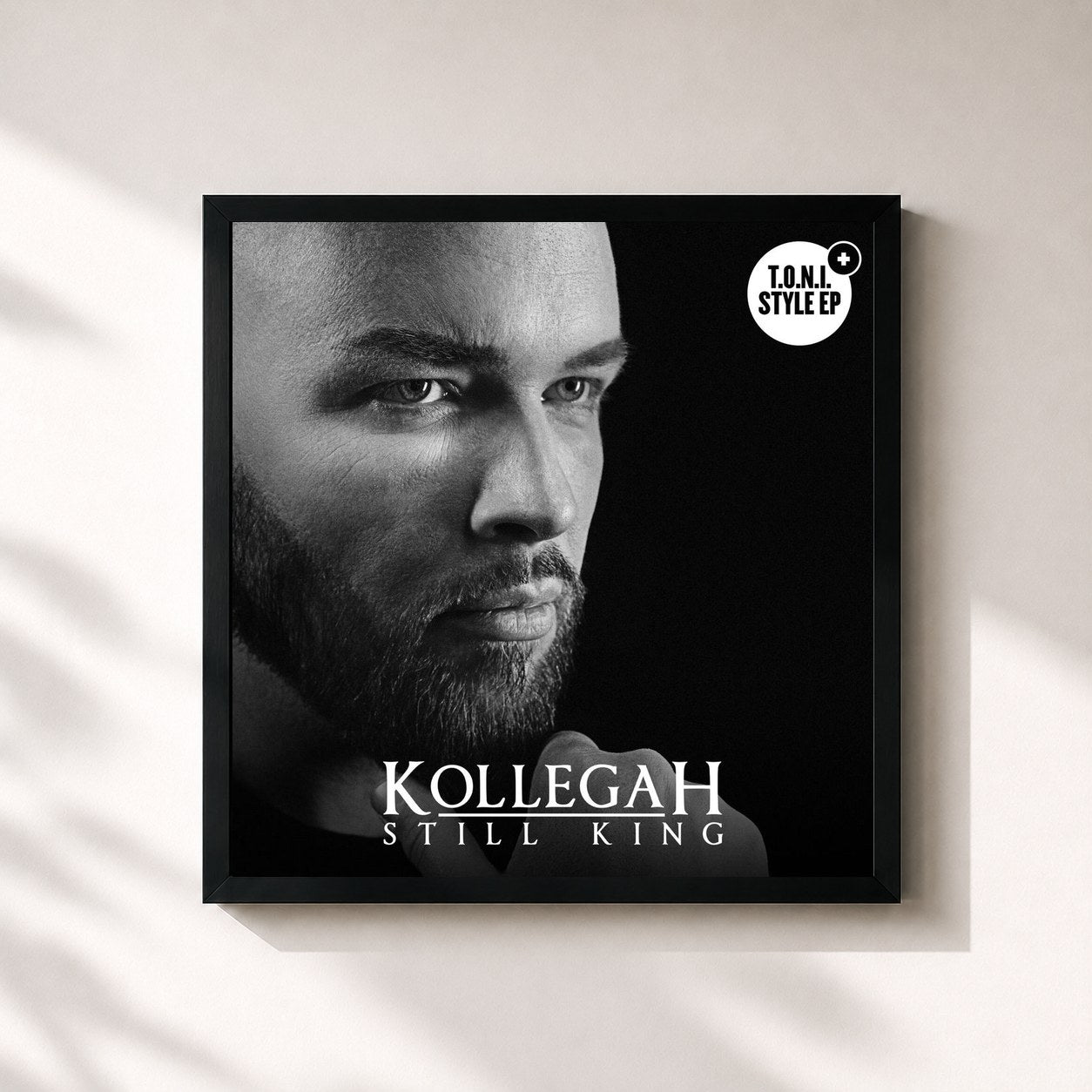 #noir Tableau carré de l'album Still King de Kollegah, cadre noir 32x32 cm