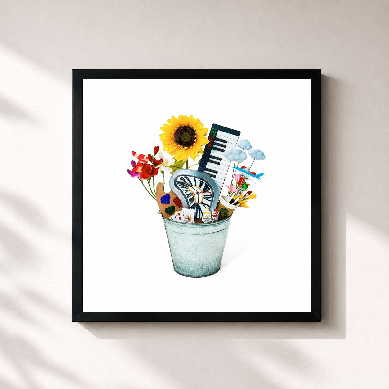 #noir Tableau carré de l'album Bucket List de BIG Naughty, cadre noir 32x32 cm