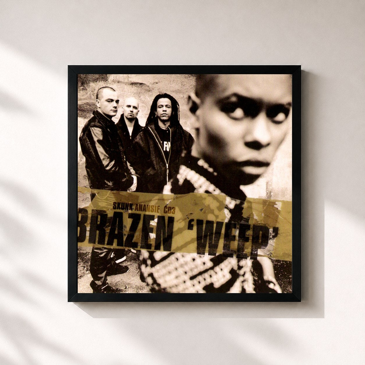 #noir Tableau carré de l'album Brazen (Weep) (Promo CD) de Skunk Anansie, cadre noir 32x32 cm