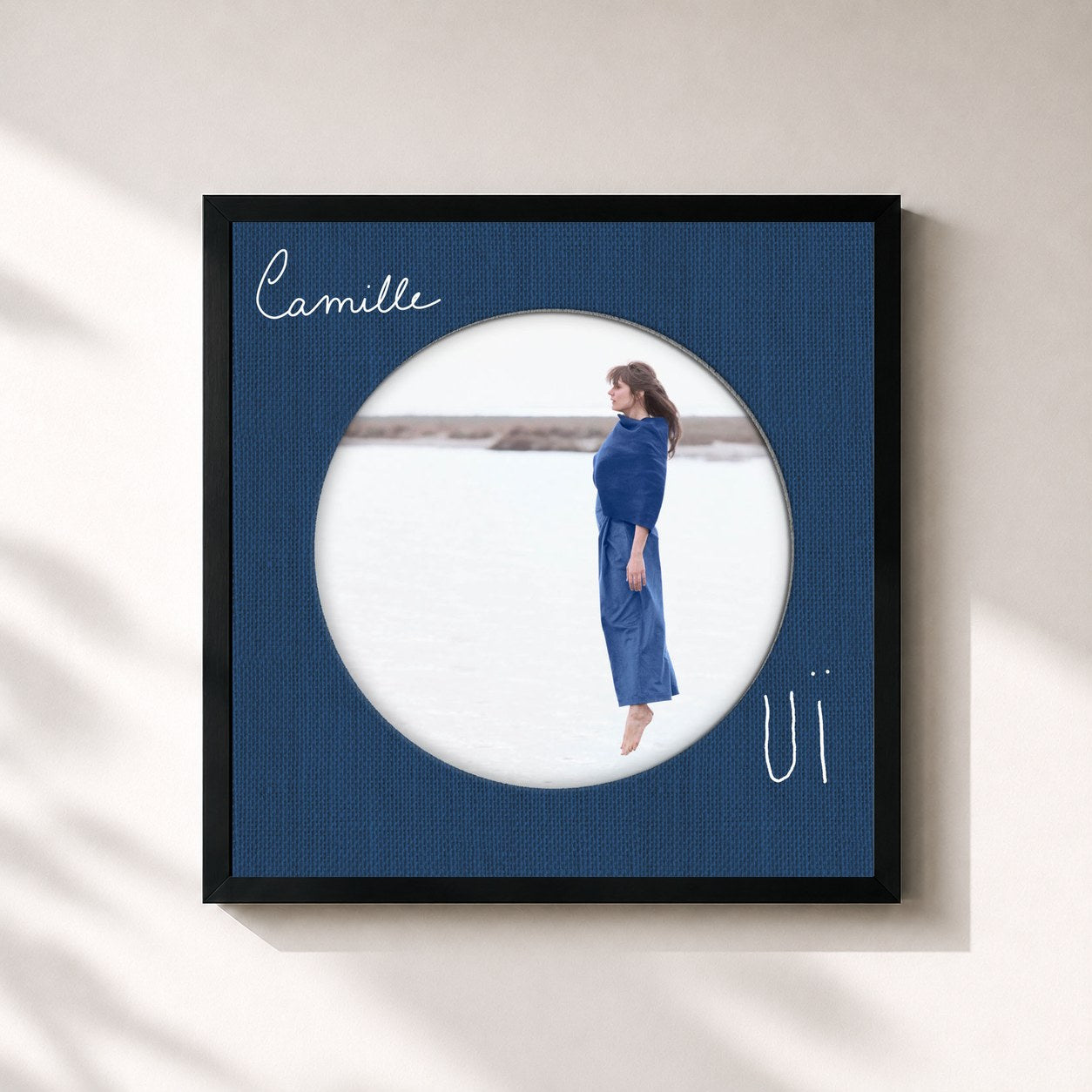 #noir Tableau carré de l'album OUÏ de Camille, cadre noir 32x32 cm