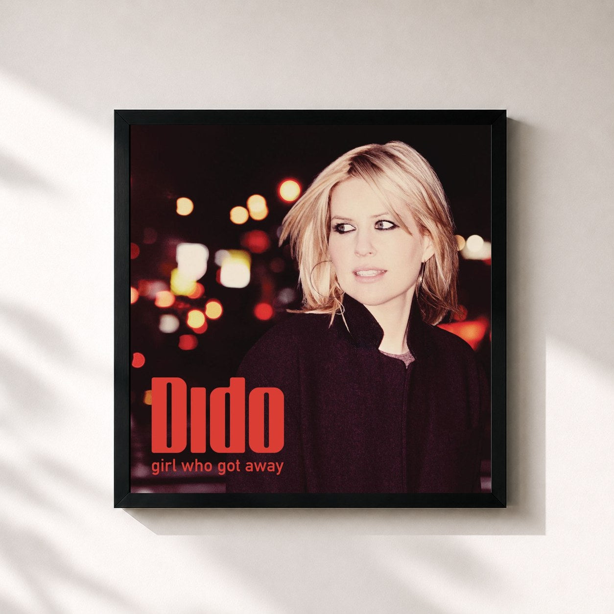 #noir Tableau carré de l'album Girl Who Got Away (Deluxe) de Dido, cadre noir 32x32 cm