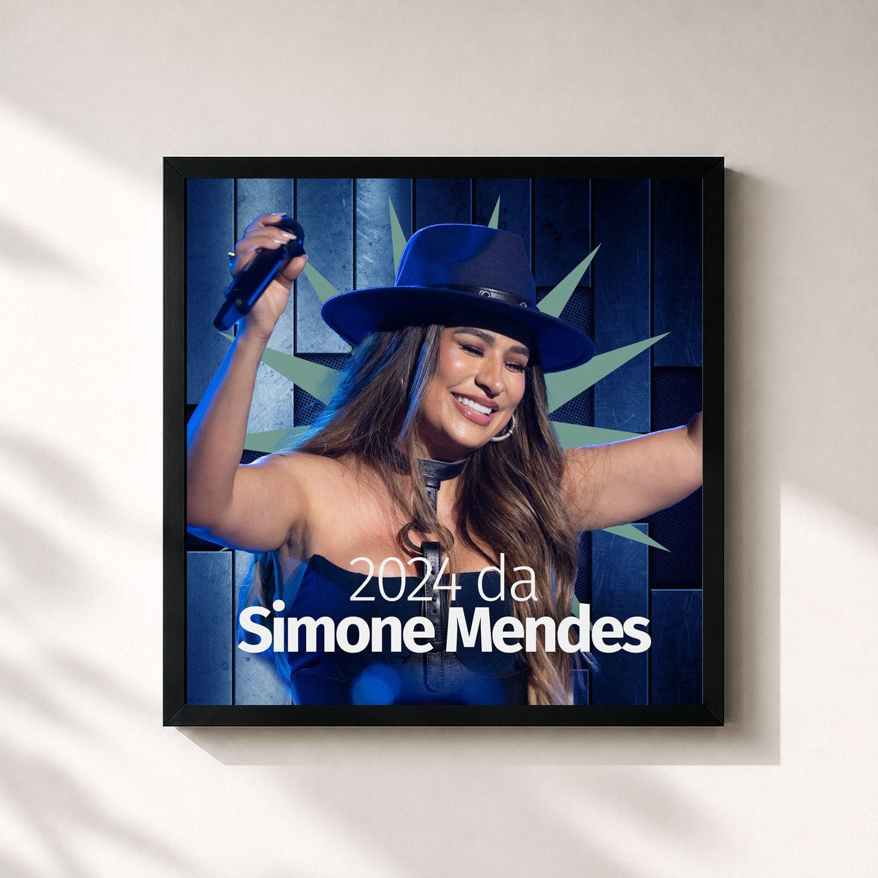 #noir Tableau carré de l'album 2024 da Simone Mendes de Simone Mendes, cadre noir 32x32 cm