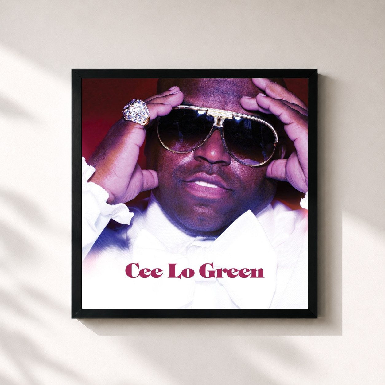 #noir Tableau carré de l'album Fuck You de CeeLo Green, cadre noir 32x32 cm