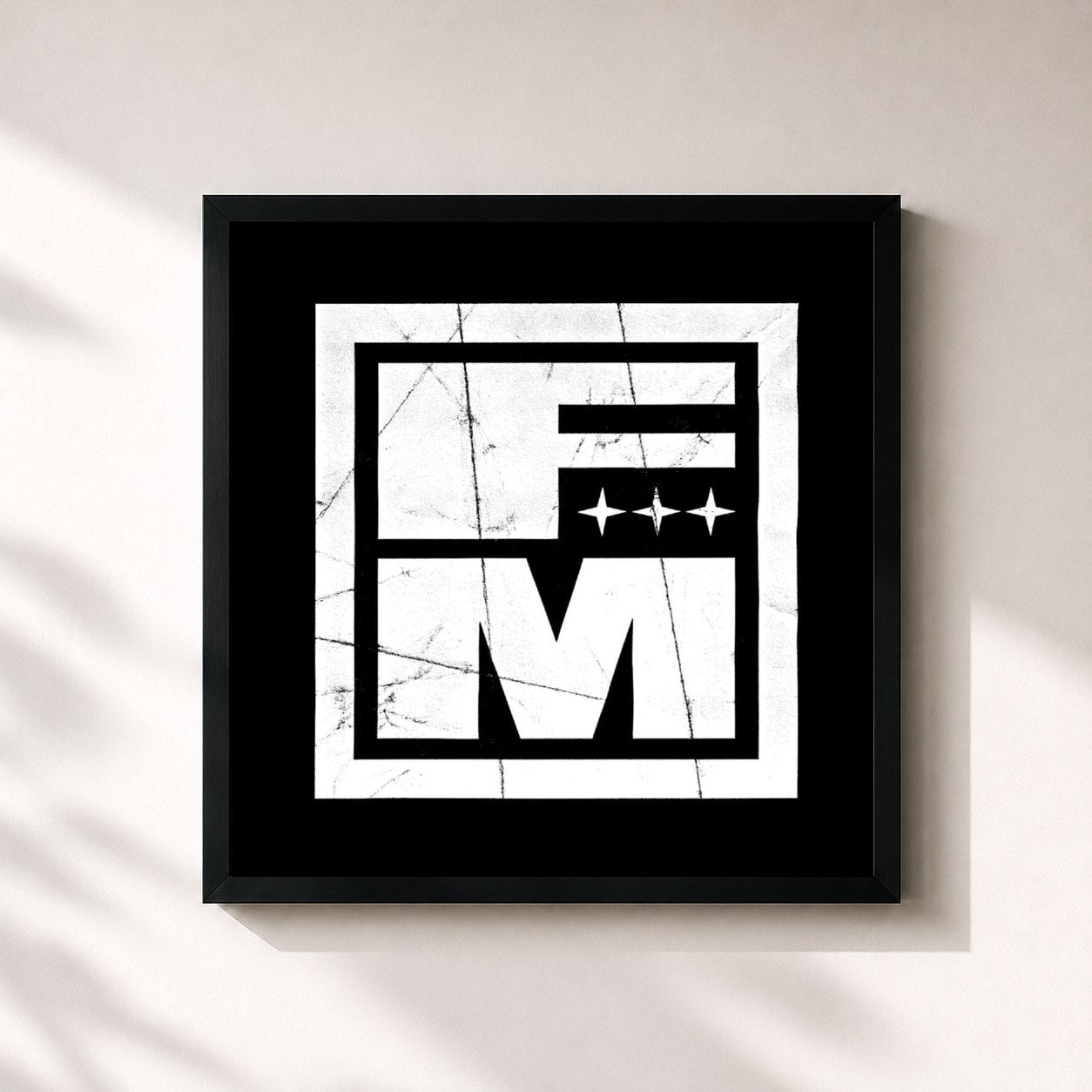 #noir Tableau carré de l'album Petrified / Remember the Name de Fort Minor, cadre noir 32x32 cm