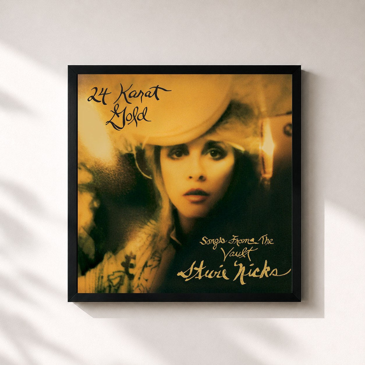 #noir Tableau carré de l'album 24 Karat Gold: Songs from the Vault de Stevie Nicks, cadre noir 32x32 cm