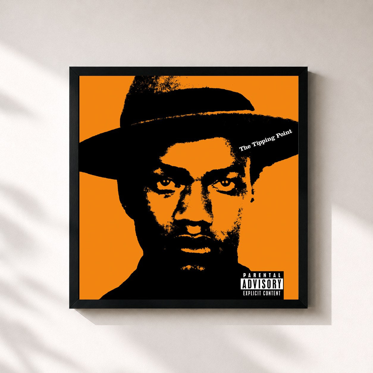 #noir Tableau carré de l'album The Tipping Point de The Roots, cadre noir 32x32 cm