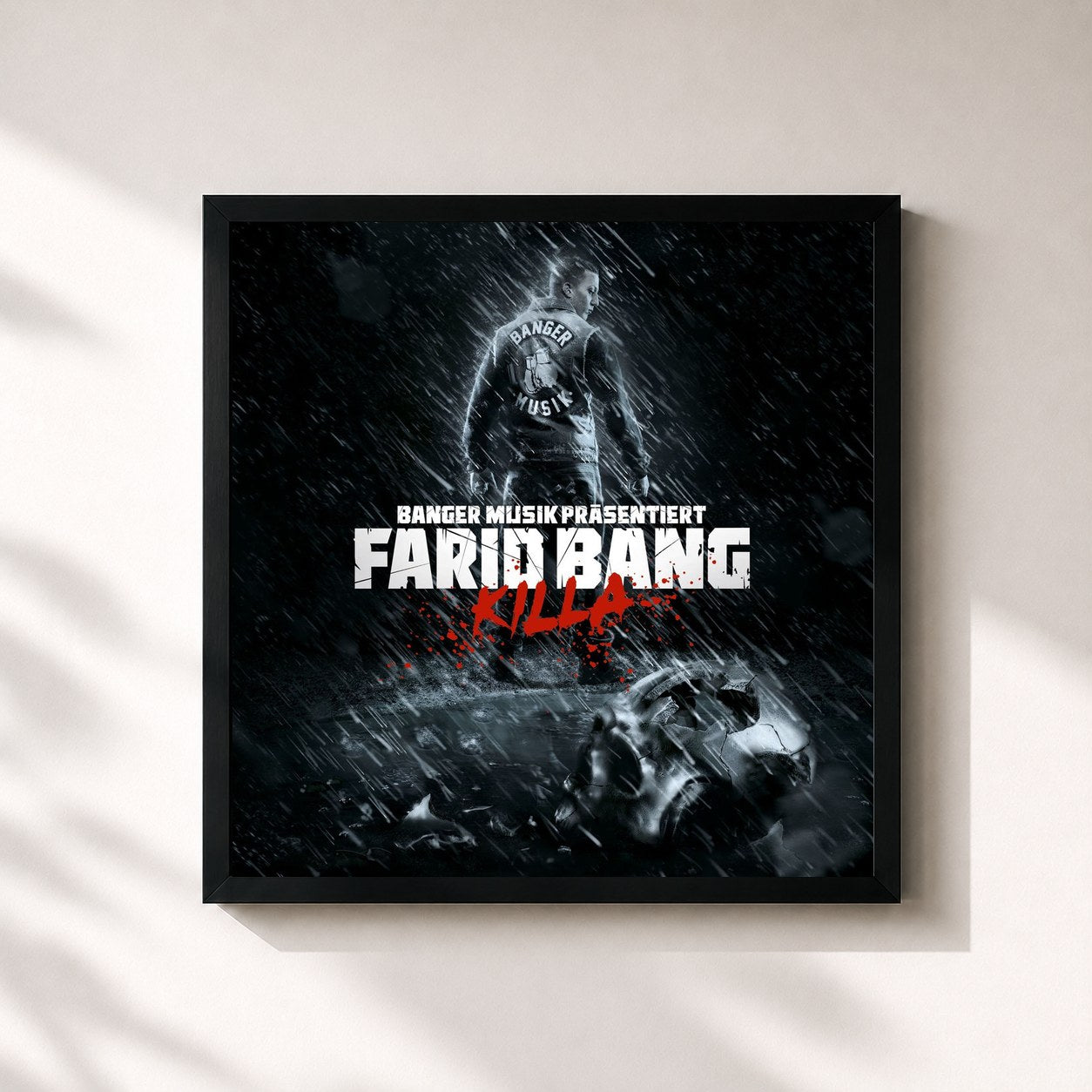 #noir Tableau carré de l'album Killa (Deluxe Version) de Farid Bang, cadre noir 32x32 cm