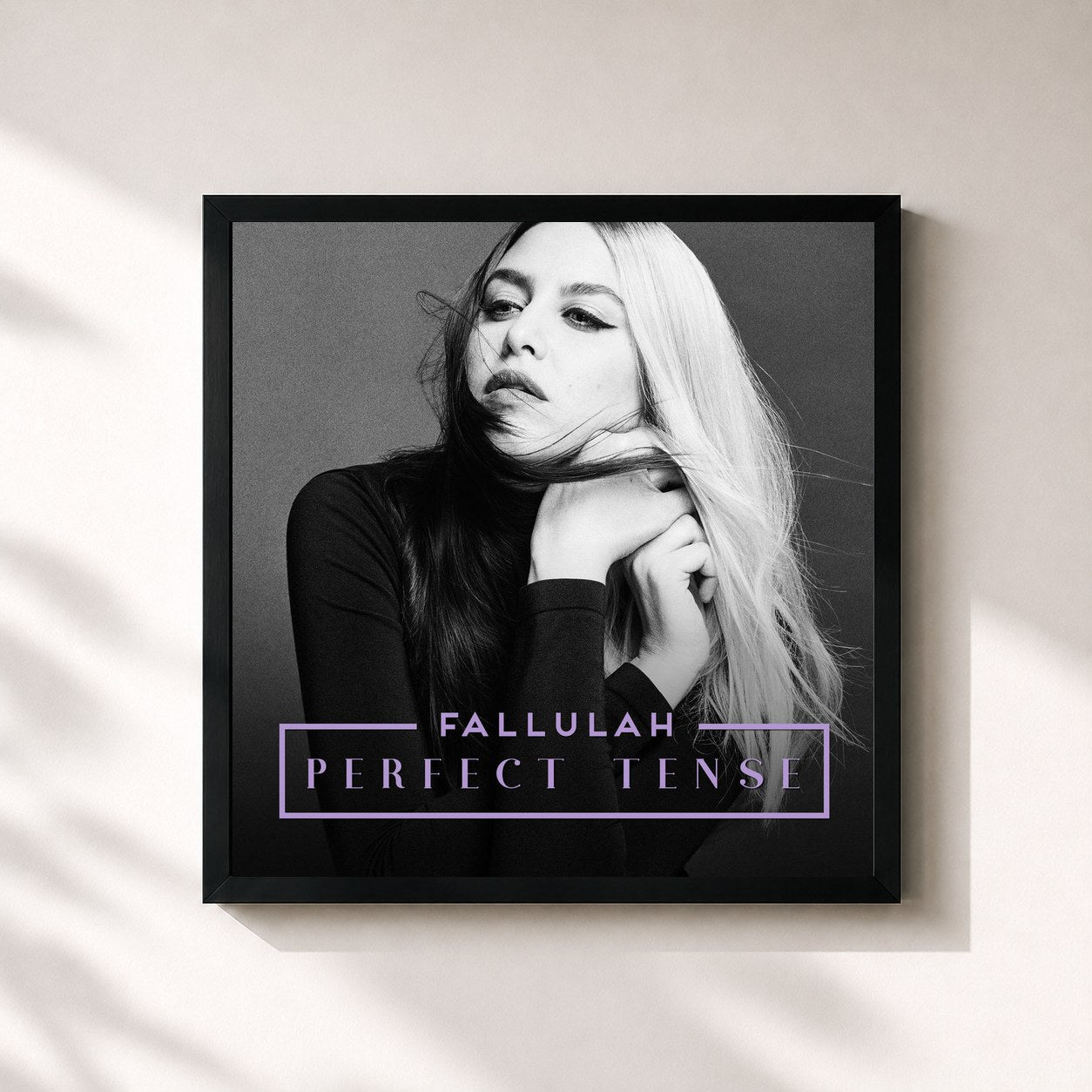 #noir Tableau carré de l'album Perfect Tense de Fallulah, cadre noir 32x32 cm