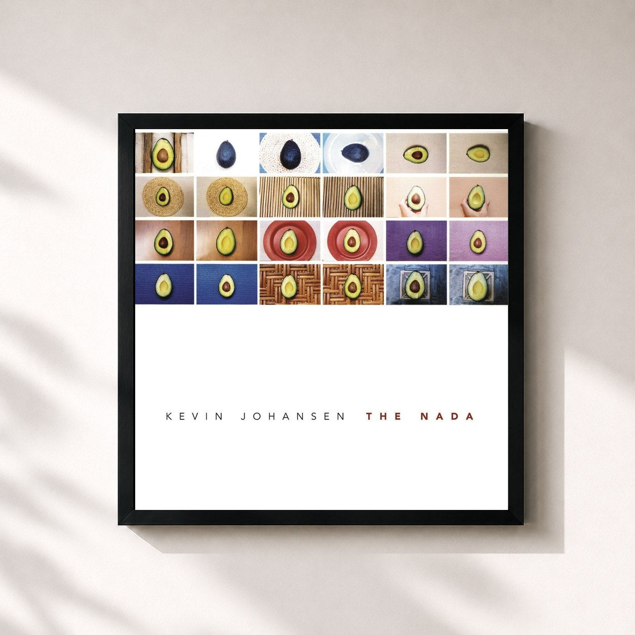 #noir Tableau carré de l'album The Nada de Kevin Johansen, cadre noir 32x32 cm