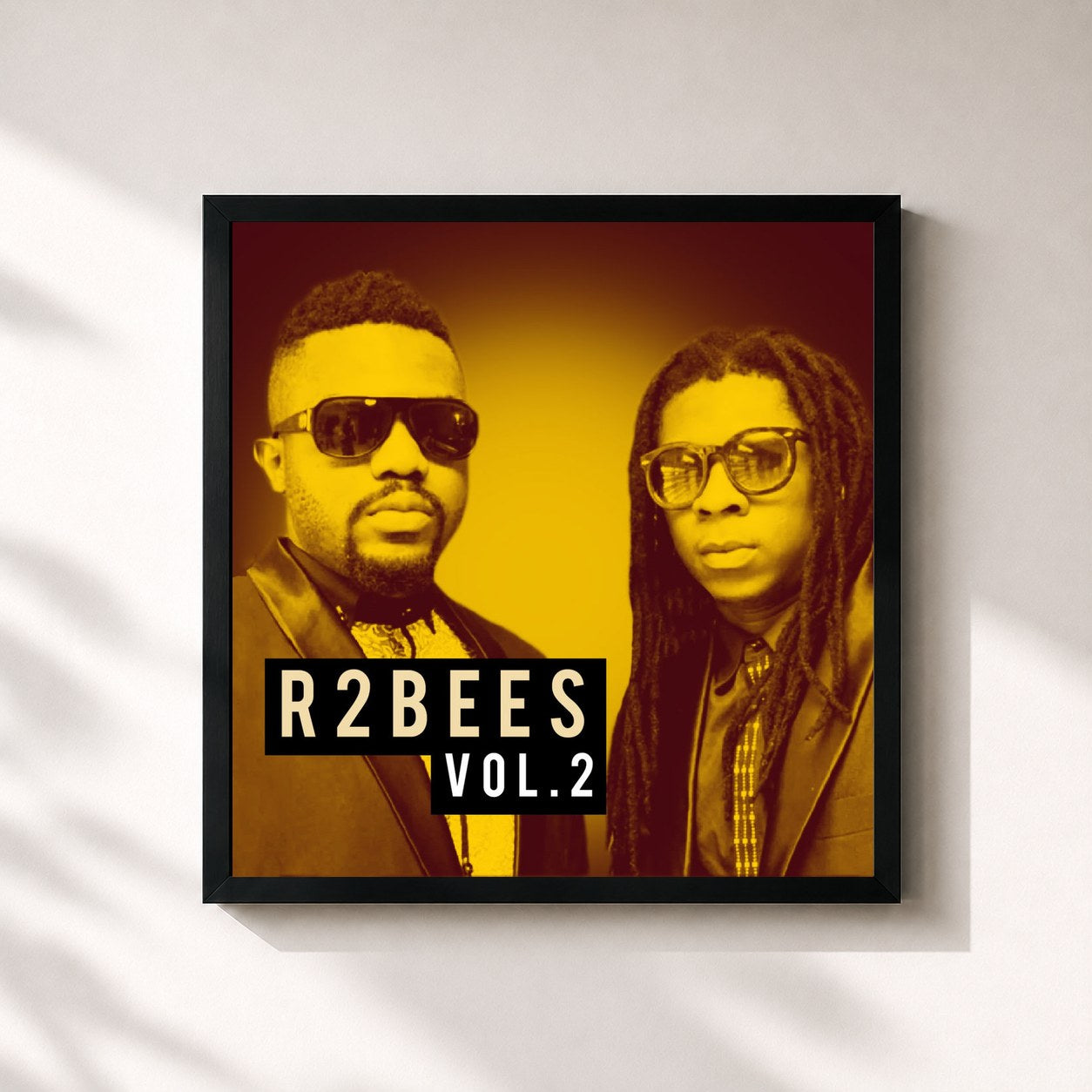 #noir Tableau carré de l'album R2Bees, Vol. 2 de R2bees, cadre noir 32x32 cm