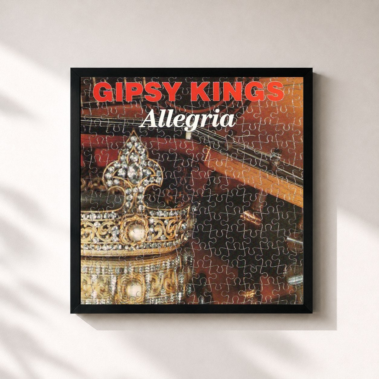 #noir Tableau carré de l'album Allegria de Gipsy Kings, cadre noir 32x32 cm