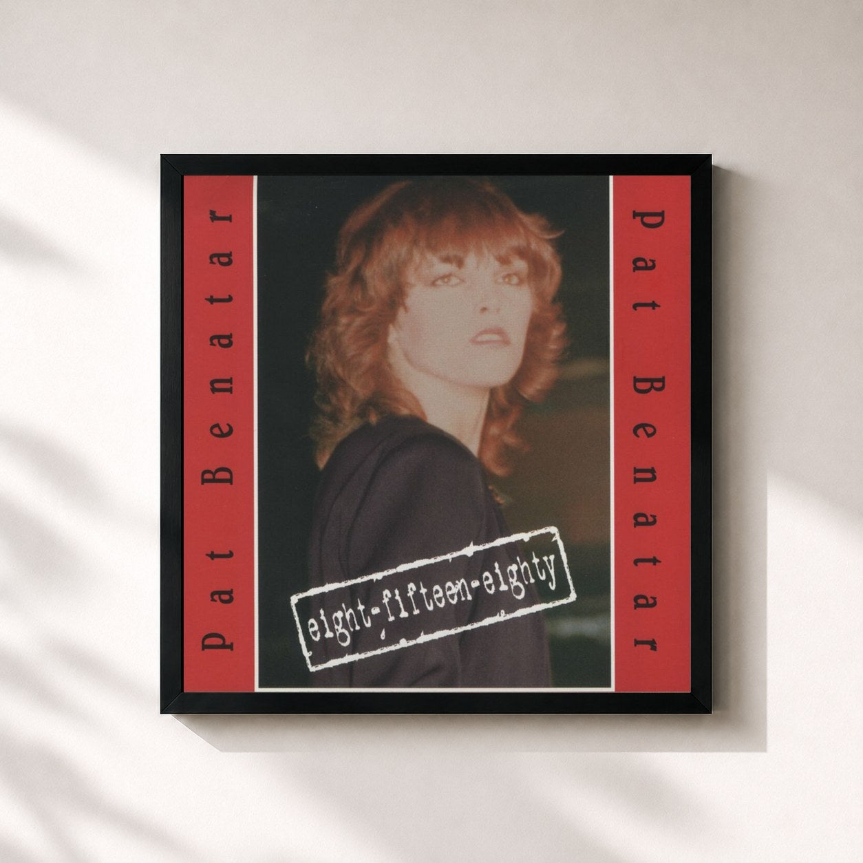#noir Tableau carré de l'album 8-15-80 de Pat Benatar, cadre noir 32x32 cm