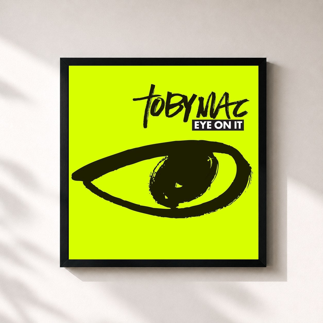 #noir Tableau carré de l'album Eye On It de tobyMac, cadre noir 32x32 cm