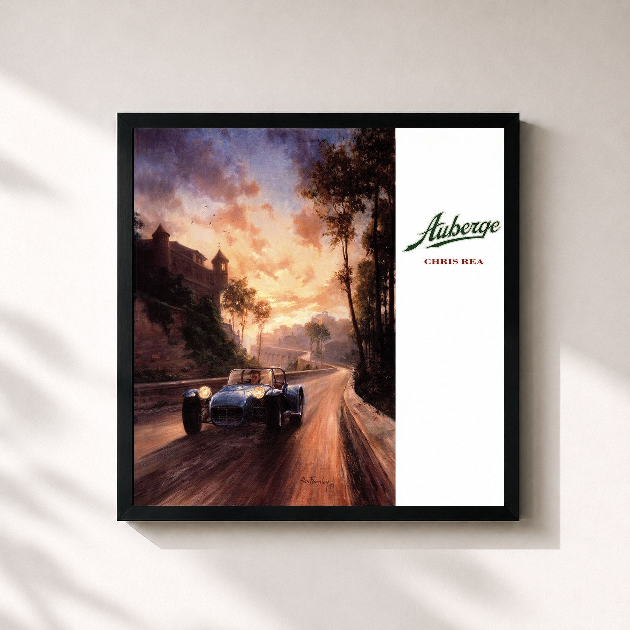 #noir Tableau carré de l'album Auberge (Deluxe Edition, 2019 Remaster) de Chris Rea, cadre noir 32x32 cm