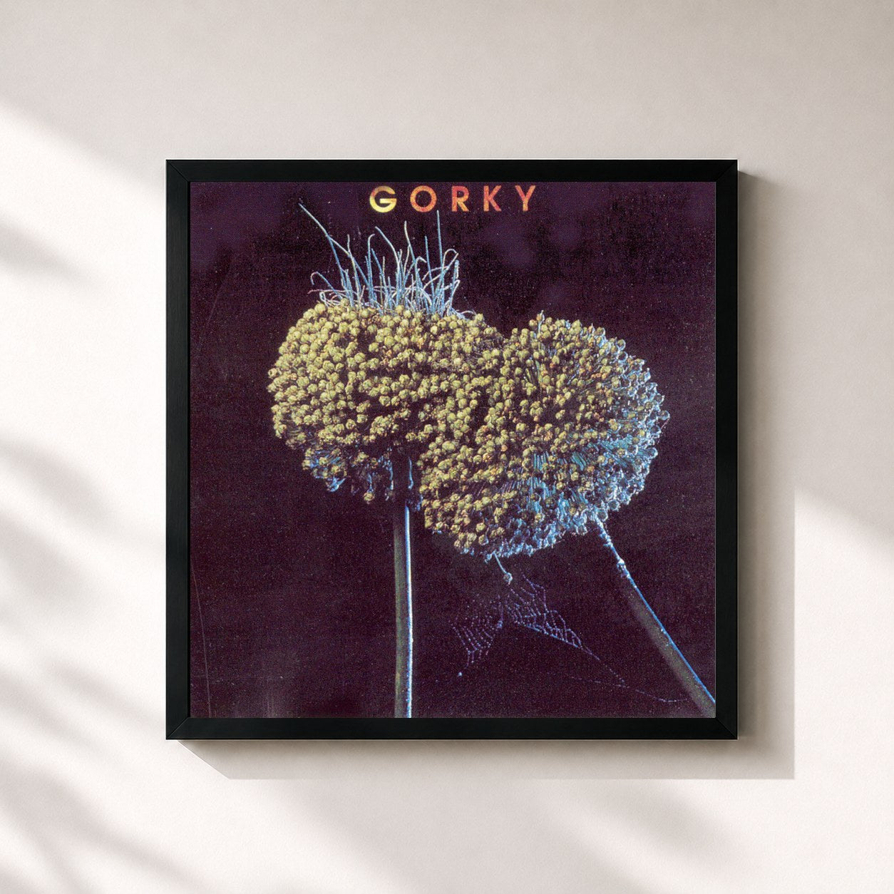 #noir Tableau carré de l'album Gorky de Gorki, cadre noir 32x32 cm