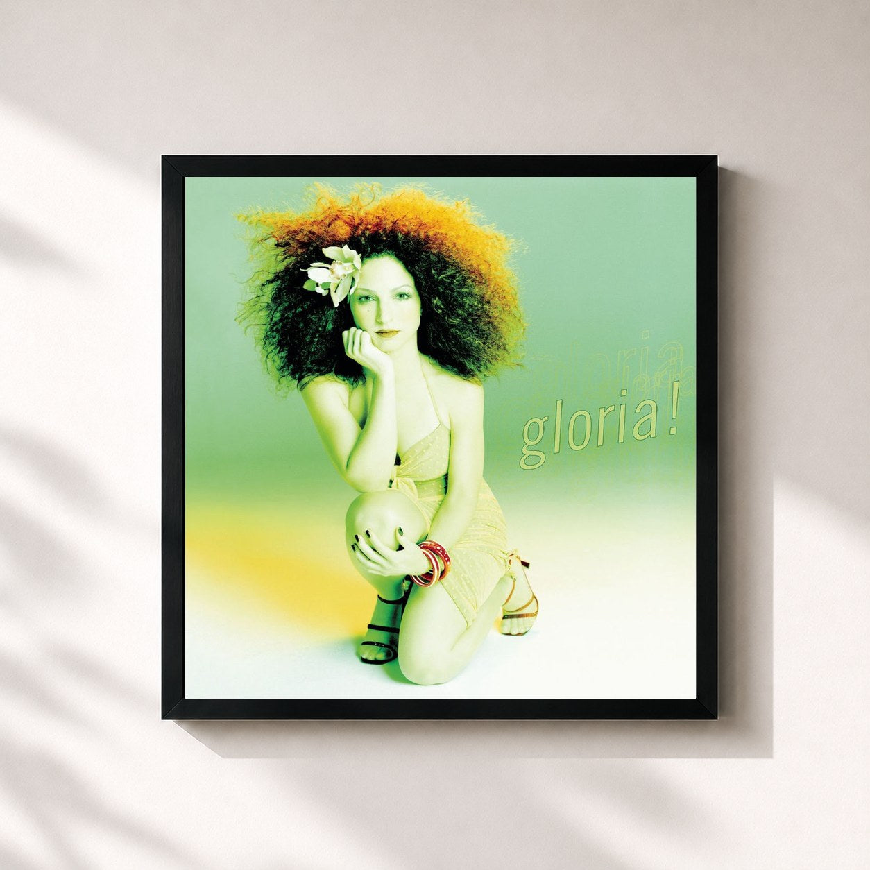 #noir Tableau carré de l'album Gloria! de Gloria Estefan, cadre noir 32x32 cm