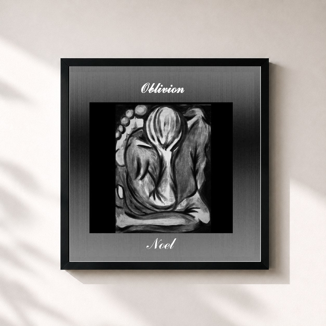 #noir Tableau carré de l'album Oblivion de Noel, cadre noir 32x32 cm