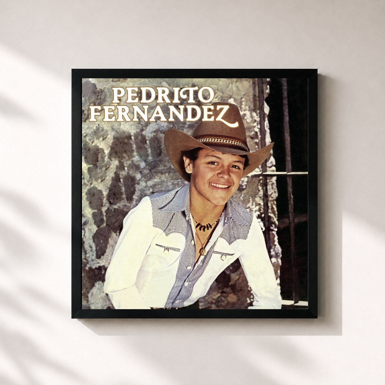 #noir Tableau carré de l'album Pedrito Fernádez de Pedrito Fernandez, cadre noir 32x32 cm