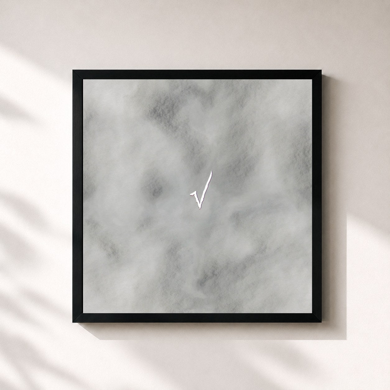 #noir Tableau carré de l'album Villain de Johnny Rain, cadre noir 32x32 cm