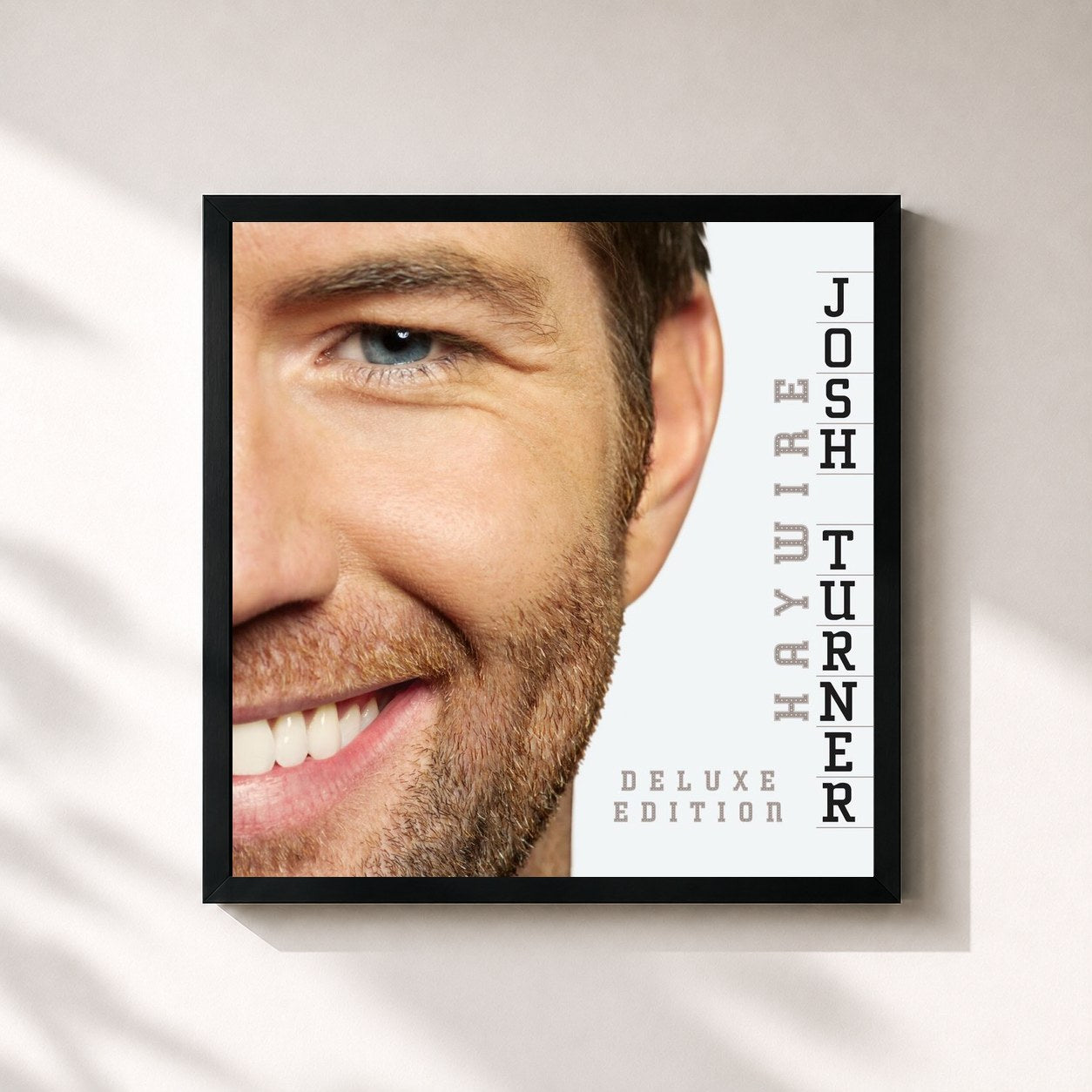 #noir Tableau carré de l'album Haywire (Deluxe Edition) de Josh Turner, cadre noir 32x32 cm