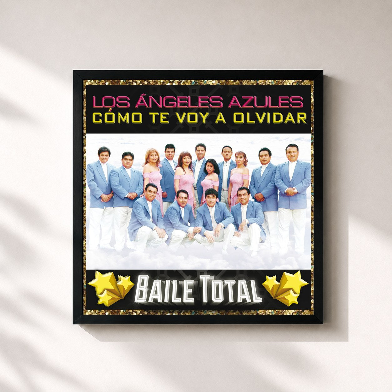 #noir Tableau carré de l'album Como Te Voy A Olvidar (Baile Total) de Los Angeles Azules, cadre noir 32x32 cm