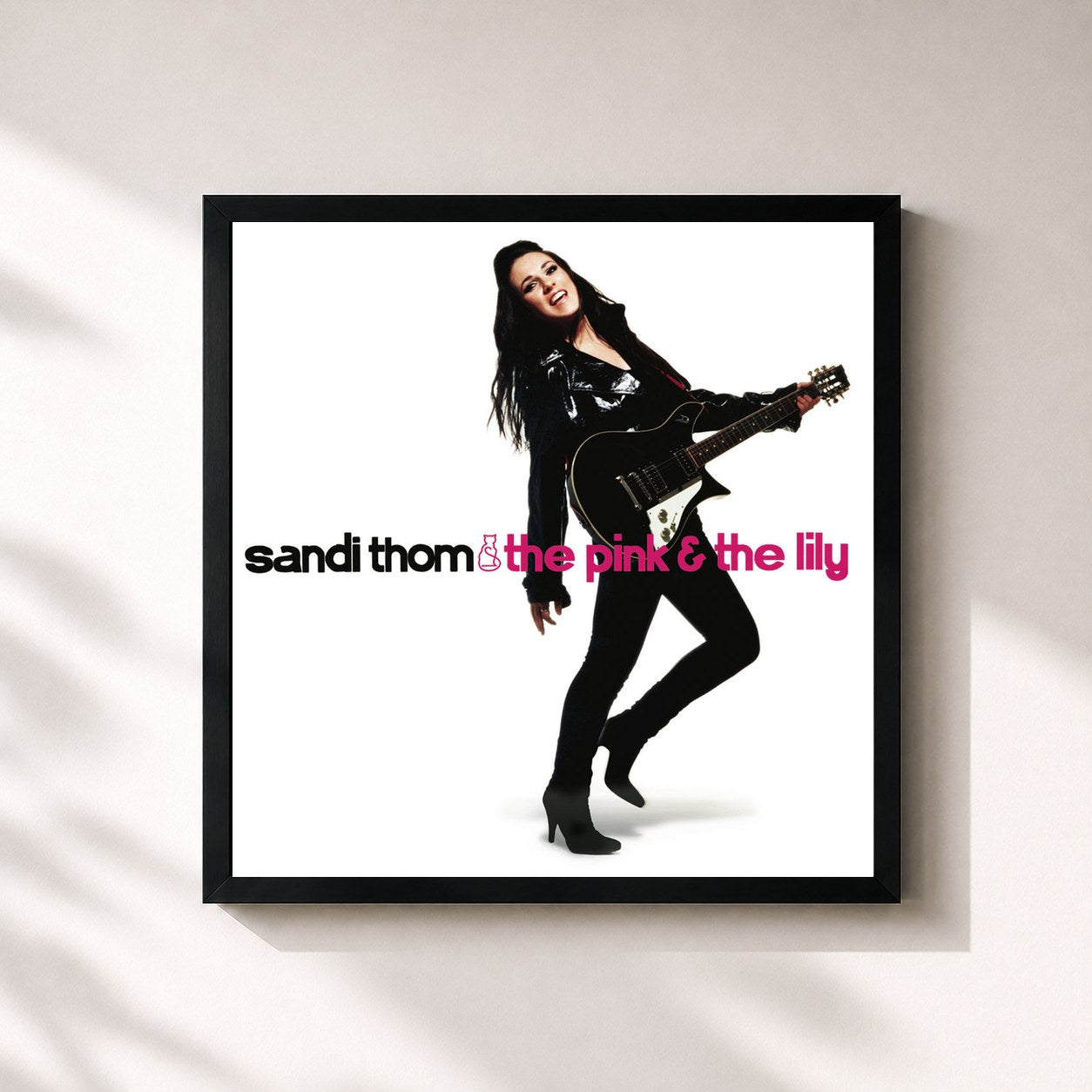 #noir Tableau carré de l'album The Pink and the Lily de Sandi Thom, cadre noir 32x32 cm