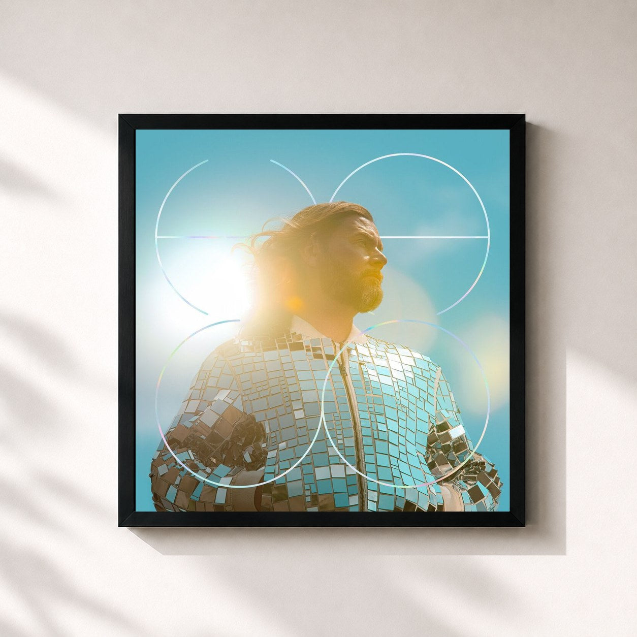 #noir Tableau carré de l'album HALO de Rea Garvey, cadre noir 32x32 cm