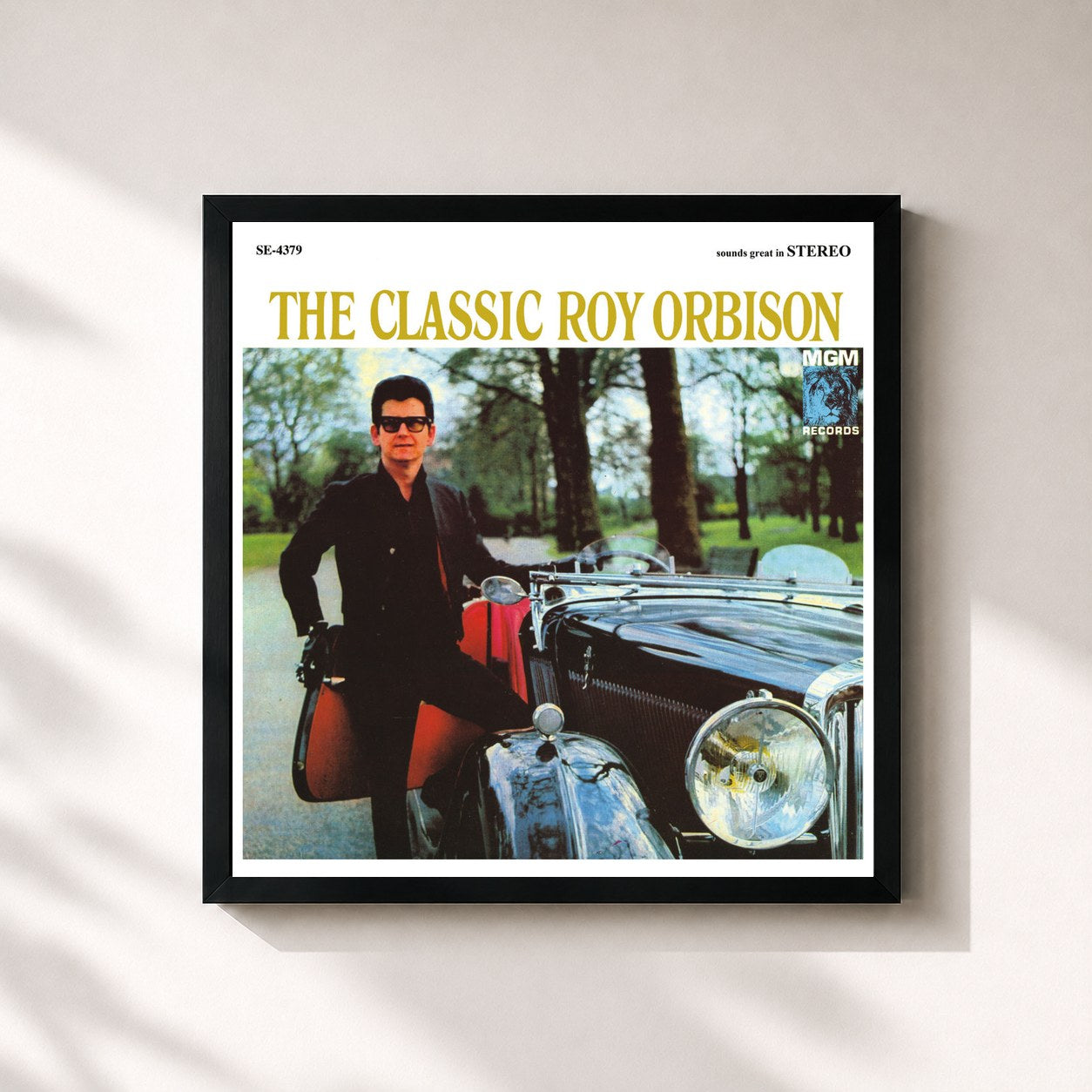 #noir Tableau carré de l'album The Classic Roy Orbison (Remastered) de Roy Orbison, cadre noir 32x32 cm