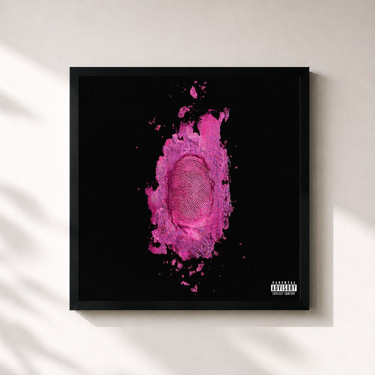 #noir Tableau carré de l'album The Pinkprint de Nicki Minaj, cadre noir 32x32 cm