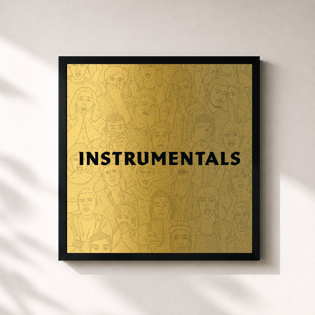 #noir Tableau carré de l'album Sensation (Instrumentals) de OK KID, cadre noir 32x32 cm