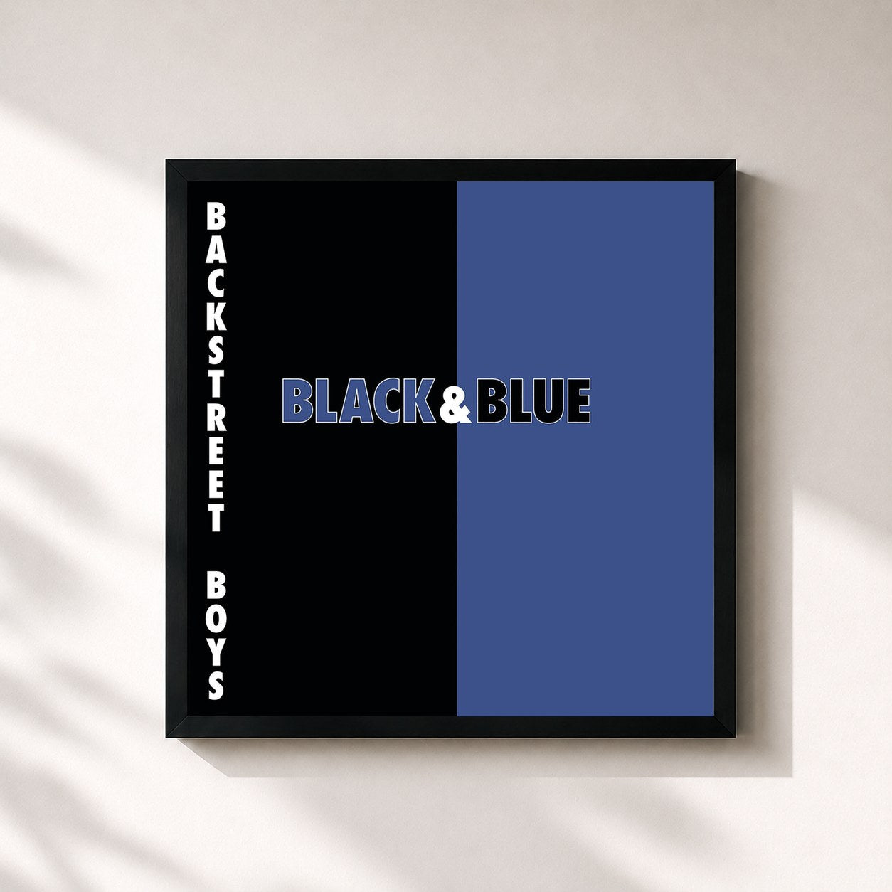 #noir Tableau carré de l'album Black & Blue de Backstreet Boys, cadre noir 32x32 cm