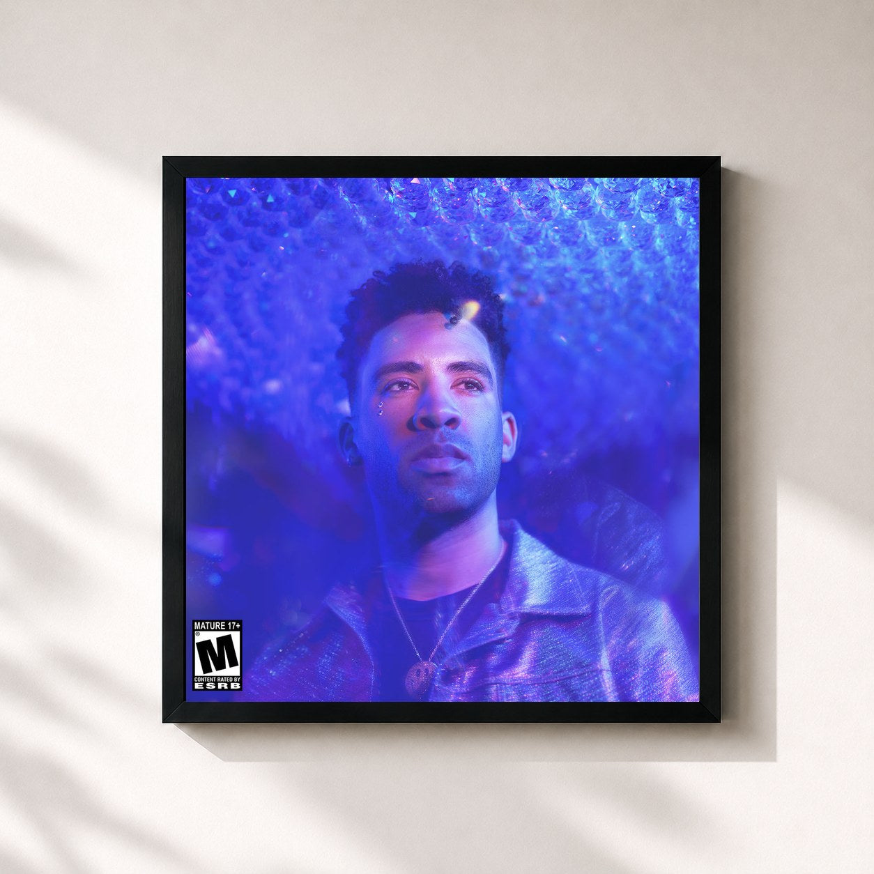 #noir Tableau carré de l'album Light of Mine (Deluxe) de Kyle, cadre noir 32x32 cm