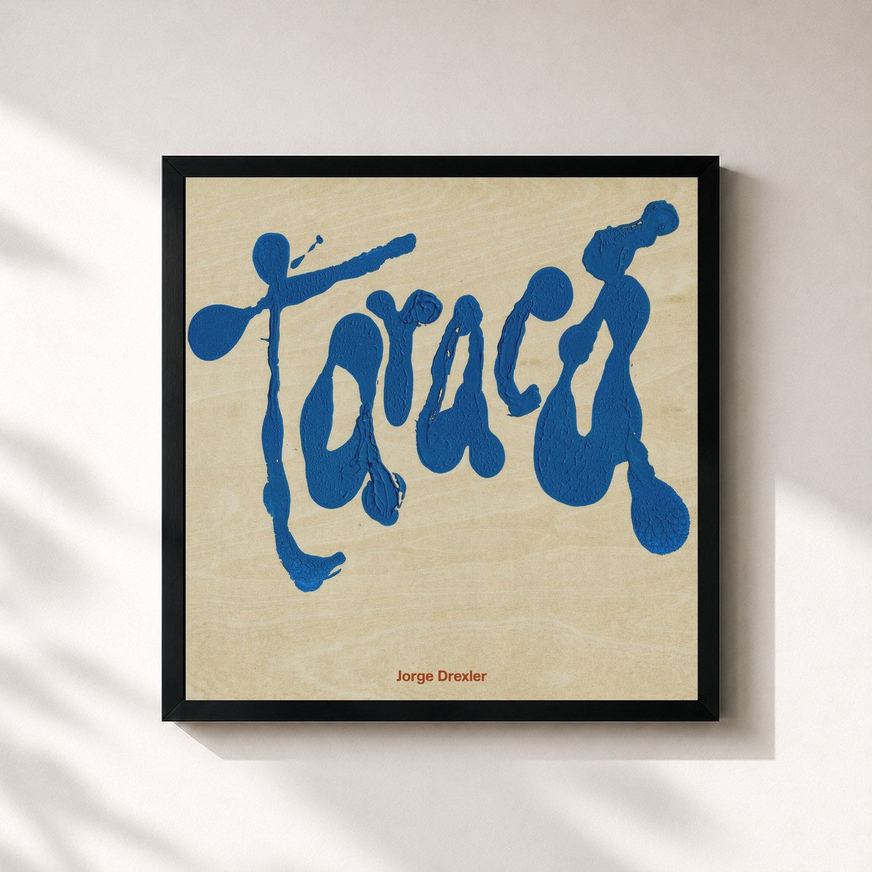 #noir Tableau carré de l'album Taracá de Jorge Drexler, cadre noir 32x32 cm
