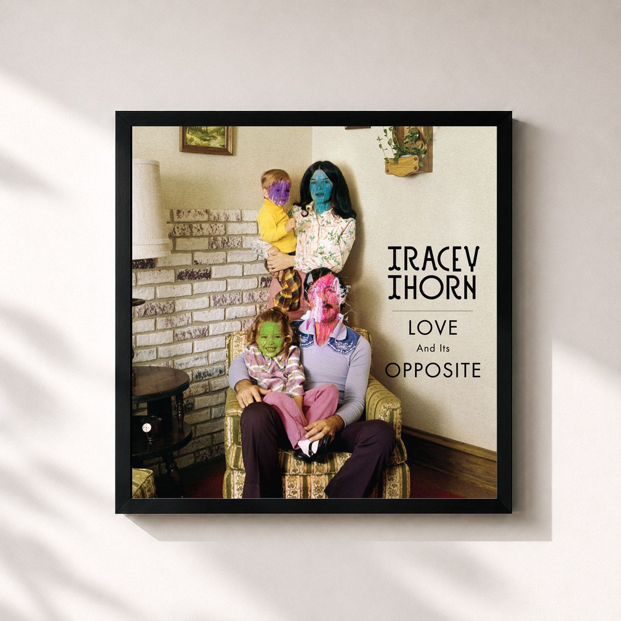 #noir Tableau carré de l'album Love and Its Opposite de Tracey Thorn, cadre noir 32x32 cm