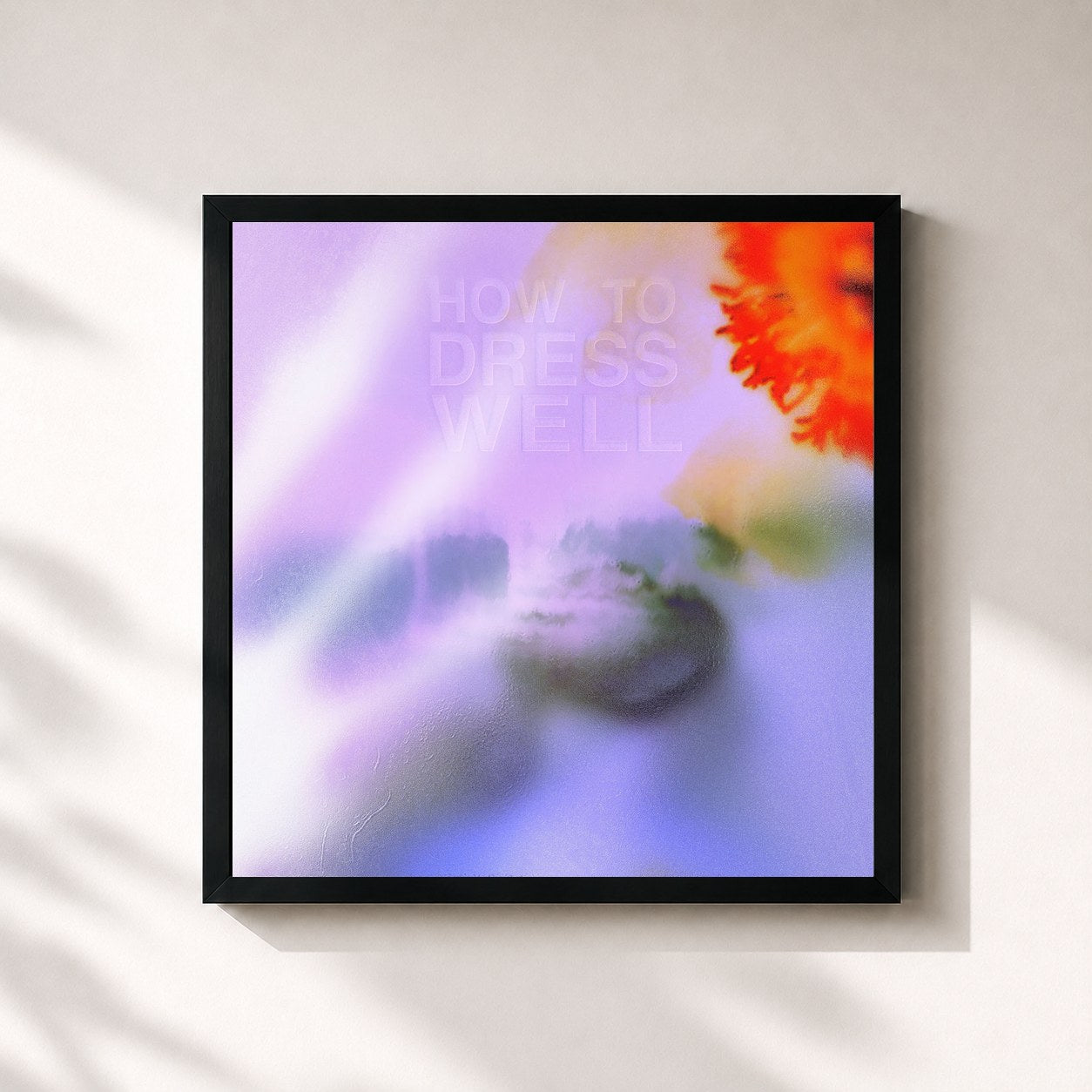 #noir Tableau carré de l'album Love Remains (Unworking Remaster) de How to dress well, cadre noir 32x32 cm