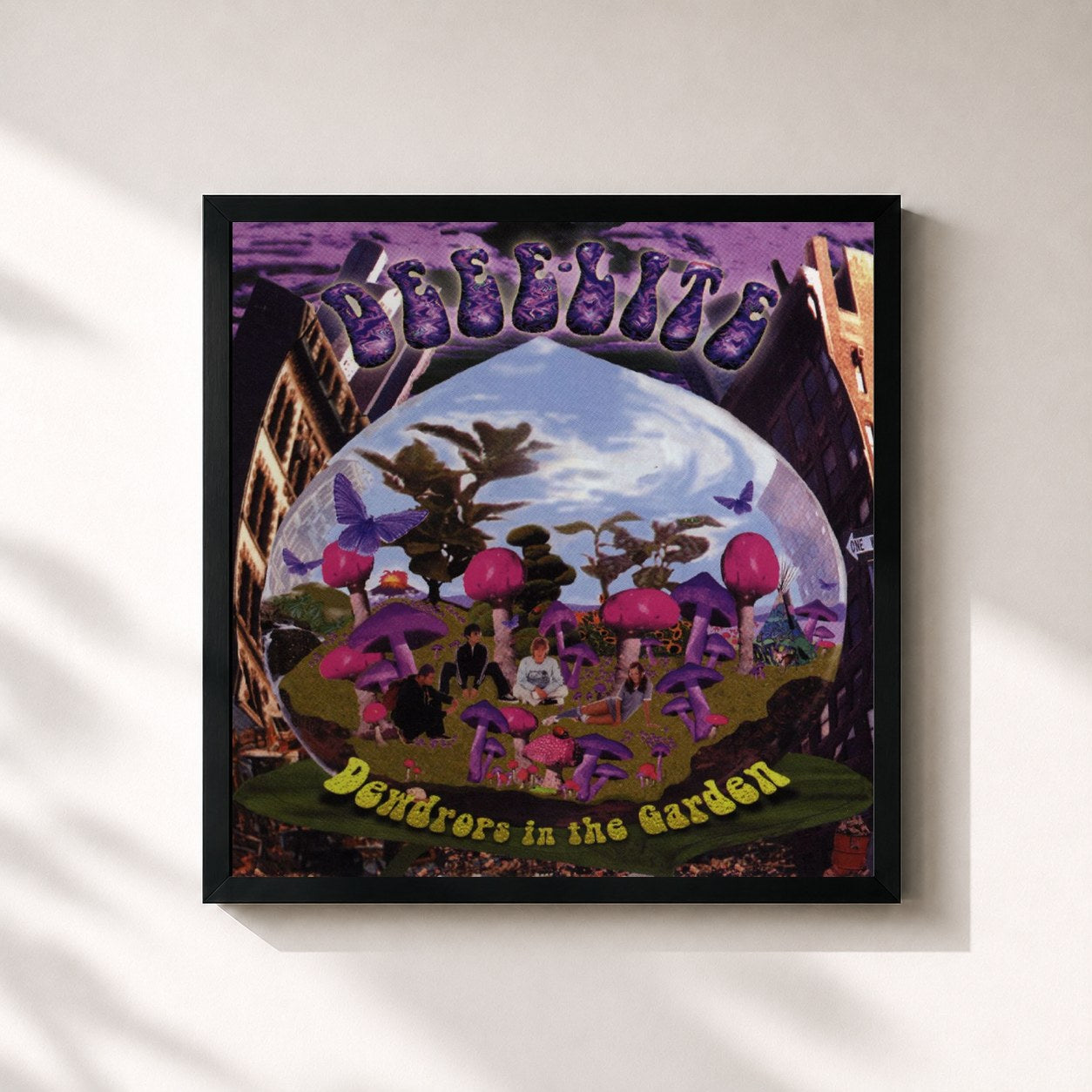 #noir Tableau carré de l'album Dewdrops in the Garden de Deee-Lite, cadre noir 32x32 cm