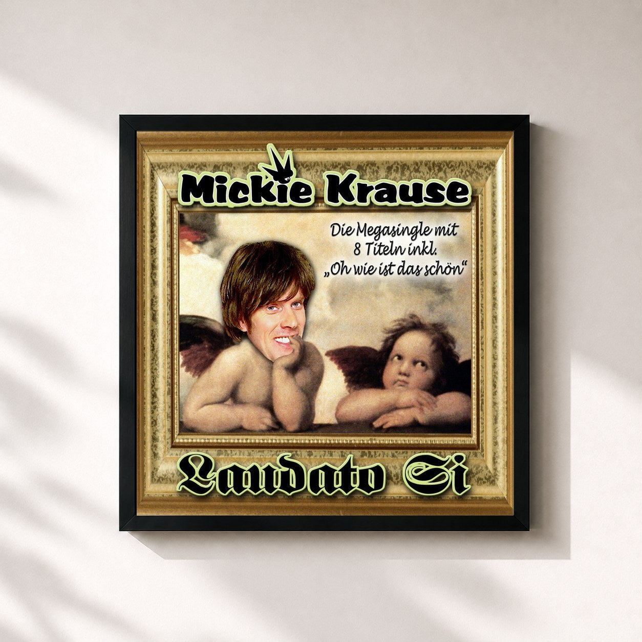#noir Tableau carré de l'album Laudato Si de Mickie Krause, cadre noir 32x32 cm
