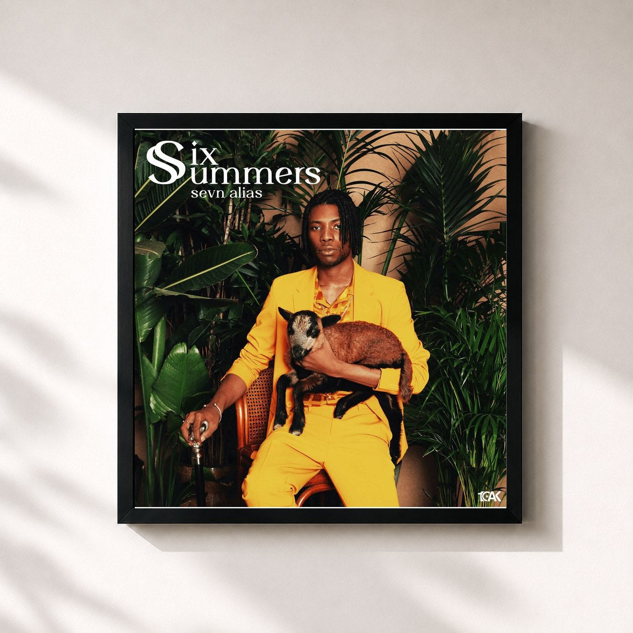 #noir Tableau carré de l'album Six Summers de Sevn Alias, cadre noir 32x32 cm