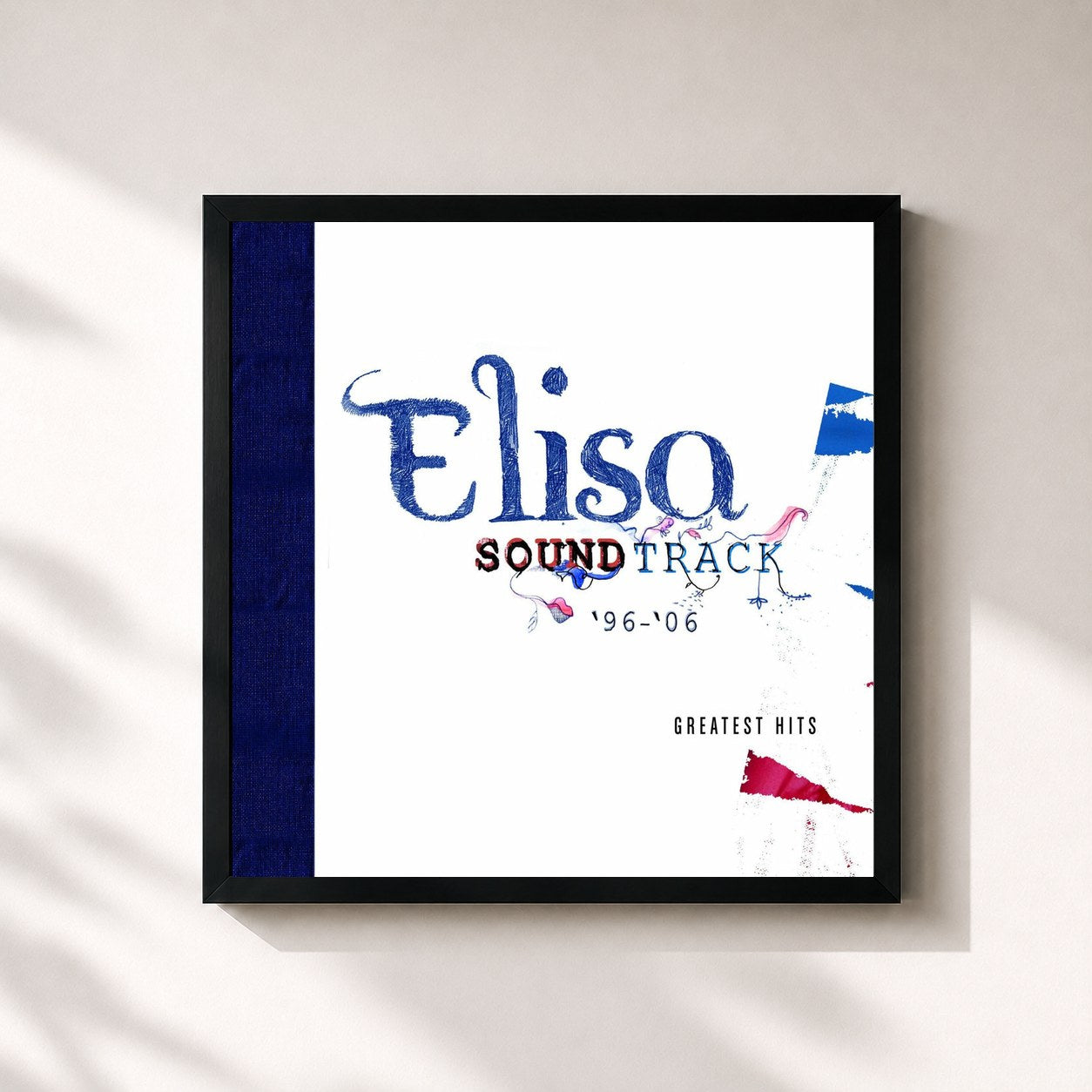 #noir Tableau carré de l'album Soundtrack '96 - 06 (Deluxe Version) de Elisa, cadre noir 32x32 cm