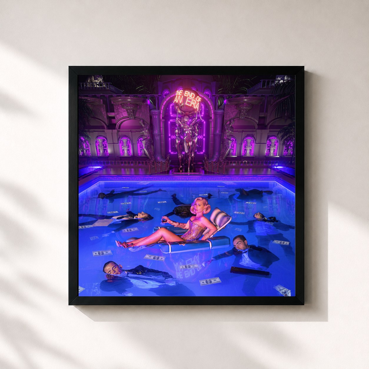 #noir Tableau carré de l'album The End of an Era (Deluxe) de Iggy Azalea, cadre noir 32x32 cm