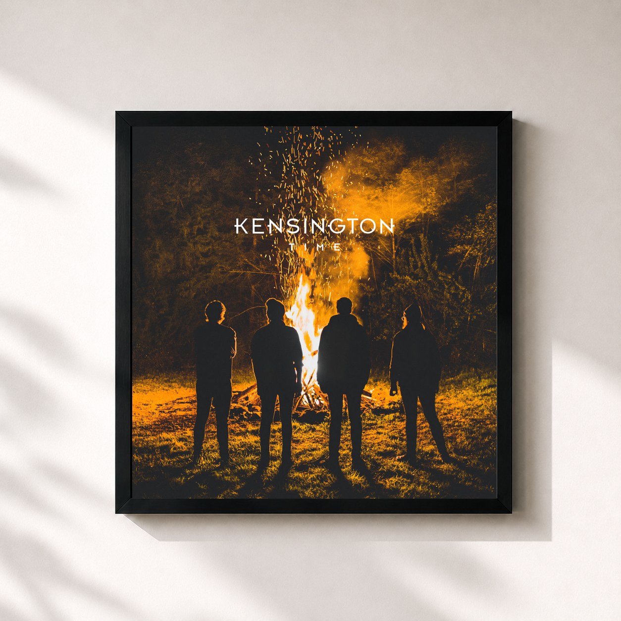#noir Tableau carré de l'album Time de Kensington, cadre noir 32x32 cm