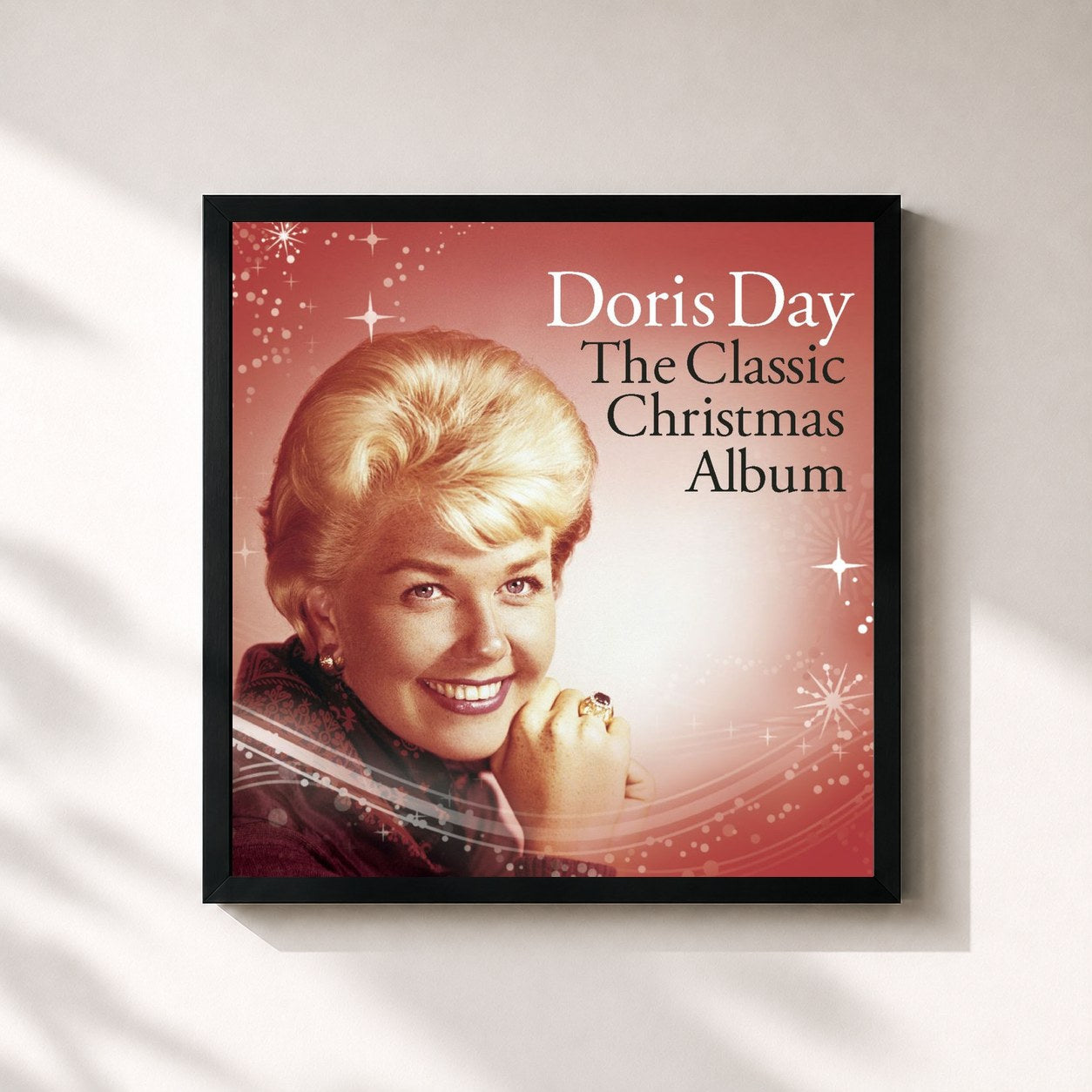 #noir Tableau carré de l'album Doris Day - The Classic Christmas Album de Doris Day, cadre noir 32x32 cm