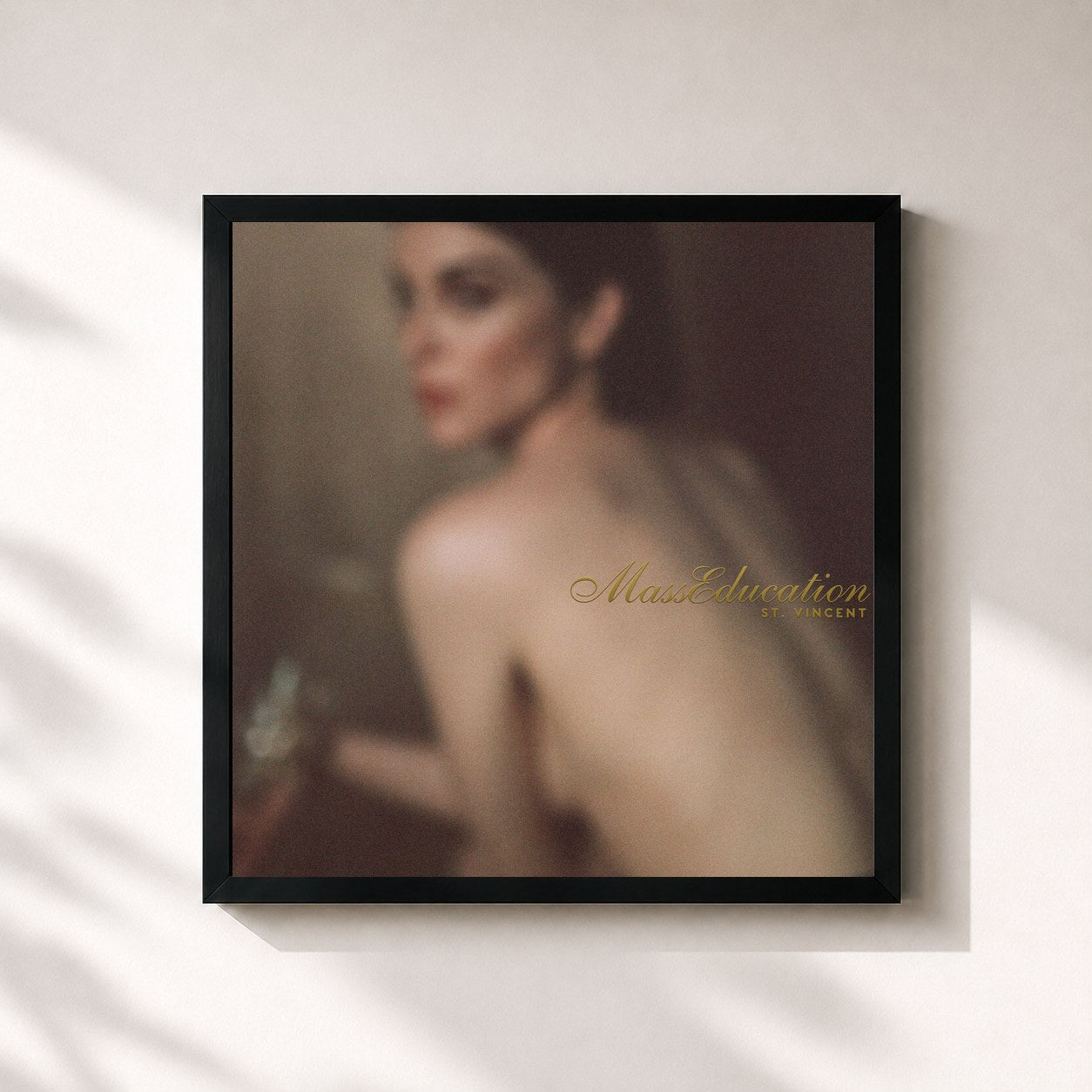 #noir Tableau carré de l'album MassEducation de St. Vincent, cadre noir 32x32 cm
